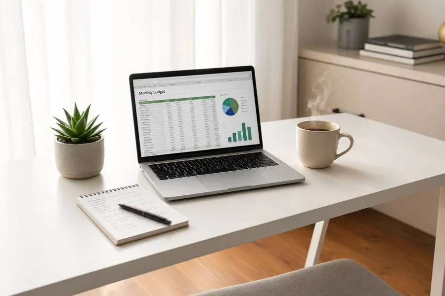 Homeoffice-Arbeitsplatz mit Laptop