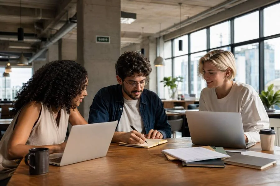 Startup-Team in modernem Berliner Büro